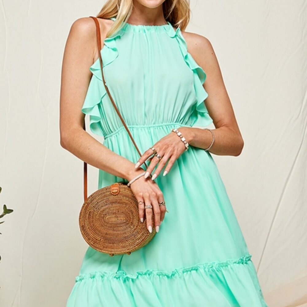 Halter Neck Ruffle Dress - Picture 3 of 3